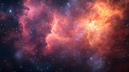Poster - A stunning nebula in the sky radiating colorful cosmic elements creating a beautiful abstract celestial scene