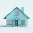 © anucha - Light Blue Minimalist House 3D Render