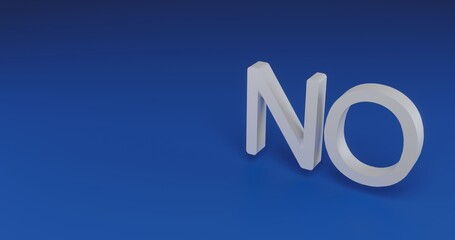 Poster - isolated realistic white no symbol with shadow. located on the right side of the scene. 3d illustrat