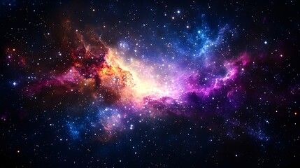 Poster - Striking nebula with a backdrop of twinkling stars in a photorealistic display of cosmic beauty and wonder