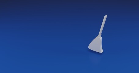 Poster - Isolated realistic white broom symbol with shadow. Located on the right side of the scene. 3d illustration on transparent background