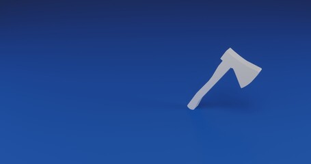 Poster - Isolated realistic white ax symbol with shadow. Located on the right side of the scene. 3d illustration on transparent background