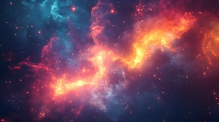 Poster - Brilliant nebula illuminated by a bright blue background creating a stunning cosmic scene of celestial wonder