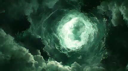 Poster - A dark sky showcasing a circular hole creating a surreal cosmic vortex filled with timeless mystery and intrigue