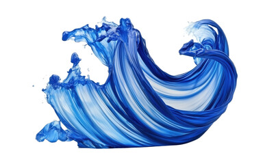 Poster - Dynamic Blue Water Splash with Fluid Motion and Artistic Swirls Capturing Energy and Movement, isolated on transparent background, png