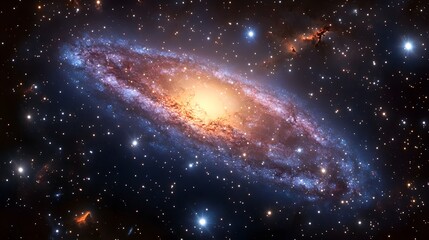 Poster - Breathtaking galaxy displaying the magnificent beauty of cosmic structures and fractured light across the universe