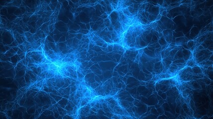Poster - A vibrant blue abstract background featuring interconnected lines, resembling neural networks or electric currents, creating a dynamic visual effect.
