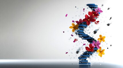 Poster - Exploring the double helix with vibrant elements of innovation in genetic technology
