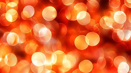 Poster - Orange and Red Bokeh Lights Abstract Background Texture