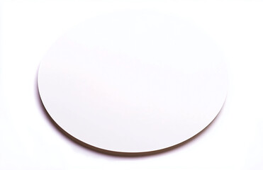Poster - A minimalist view of a white semi circle with a soft shadow on a bright white surface background