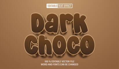 Poster - Editable 3d text style effect - Dark Chocolate text effect Template