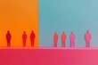 © Imagentive - Bright Colorful Paper People Minimal Group Figures