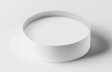 Poster - A minimalistic white round podium or platform on a white background for product presentation display view