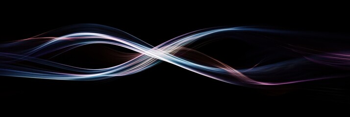 Poster - Infinity energy beam on a dark background creates captivating visual effects