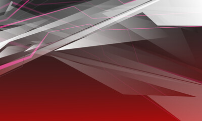 Fototapete - Abstract grey geometric on red design modern futuristic technology background vector