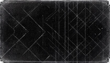 Aufkleber - grungy black scratched film texture with vintage distressed lines and dust speckles, ideal for retro design and overlays

