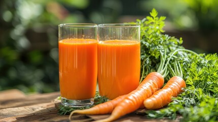 Poster - Carrot juice squeezed fresh from organic carrots 