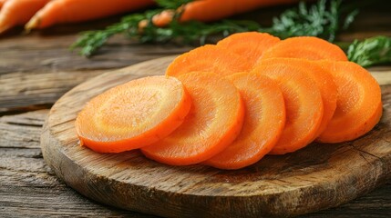 Poster - Carrot slice ready to be added to a dish 