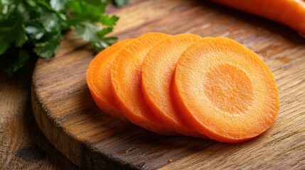 Poster - Carrot slice ready to be added to a dish 