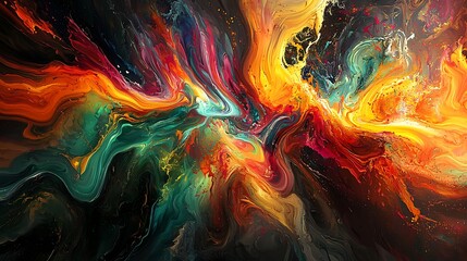 Poster - Abstract Colorful Swirls and Flowing Patterns in Vibrant Design