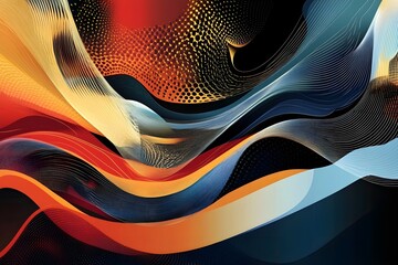 Poster - Abstract vector background with colorful waves
