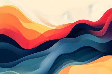 Poster - Abstract vector background with colorful waves