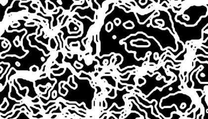 Poster - Black and white abstract contour pattern for modern background. Vector Format Illustration 