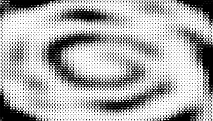 Poster - black and white abstract halftone pattern with spiral transition of geometric shape. for sporty back