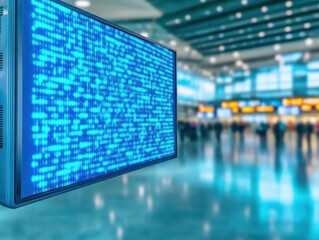 Fototapete - Large Digital Display Featuring Multiple Numeric Values in a Modern Setting Highlighting Technology and Information in a Dynamic and Engaging Environment