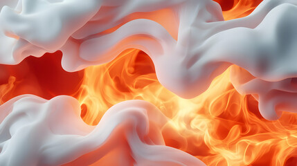 Poster - Abstract Fire and White Smoke Overlay