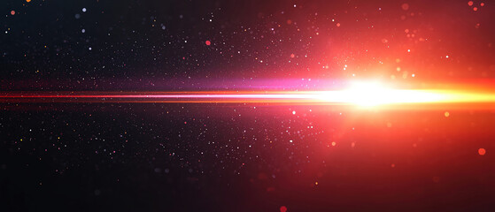 Poster - Radiant cosmic light beams create mesmerizing abstract space scene filled with vibrant colors and sparkling particles, evoking sense of wonder