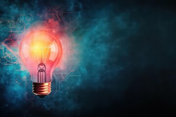 Poster - Illuminating Light Bulb with Soft Glowing Warmth Inside Casting a Gentle Radiance Creating an Inviting Atmosphere in a Cozy Indoor Environment