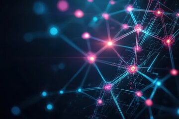 Aufkleber - intricate network of connected lines on a dark background representing technology and connectivity i