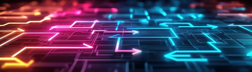 Poster - Futuristic Abstract Technology Background Featuring Radiant Lines and Sparkling Stars Evoking a Sense of Innovation and Cosmic Wonder in Digital Art