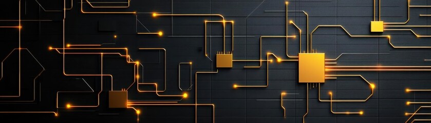 Poster - Elegant Composition of Dark Background Enhanced by Intricate Golden Lines Creating a Luxurious and Modern Visual Experience for Artistic Inspiration