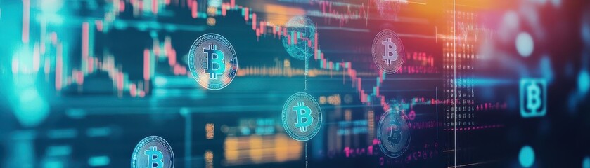 Fototapete - Futuristic Digital Display Featuring Intricate Cryptographic Symbols Illuminated Against a Dark Background Evoking a Sense of Mystery and Intrigue