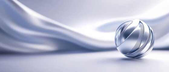 Poster - sleek abstract background features shiny sphere with elegant curves, creating sense of modernity and sophistication