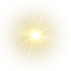 Wall Mural - bright sun flash shines strongly, radiating a golden aura. light transitions spread smoothly, formin