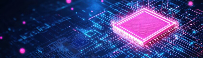 Poster - Vibrant Pink Neon Diamond Glowing Brightly Against Deep Black Background Creating a Striking Contrast That Evokes Modern Elegance and Sophistication