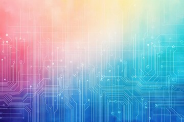 Poster - Vibrant Circuit Board Background with Intricate Patterns and Colorful Components Showcasing Modern Technology in a Dynamic and Engaging Visual Environment
