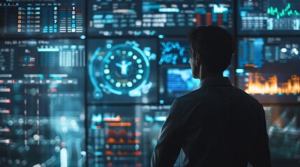 Poster - Business analyst examines data dashboard to extract actionable insights and trends for decision making