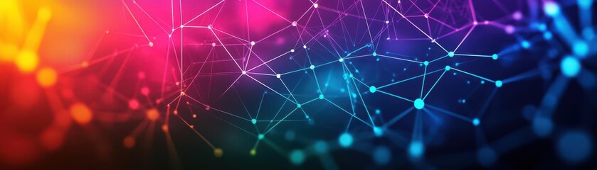 Poster - Vibrant Abstract Background Featuring Colorful Lines and Dots Creating an Energetic and Playful Atmosphere for Creative Design and Artistic Projects