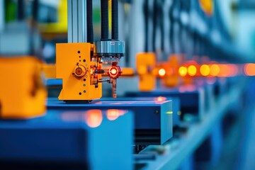 Poster - Industrial Machine Operating in Factory Setting with Modern Equipment and Workers Engaged in Production Process Creating a Dynamic Work Environment