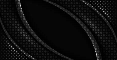 Poster - Modern abstract banner background with dark black diagonal geometric shapes design