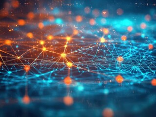 Poster - Illuminated Network of Radiant Lights Creating a Dynamic and Enchanting Atmosphere in a Dark Urban Environment at Night Evoking Wonder and Intrigue