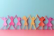 © Imagentive - Cheerful Paper Dolls Linked Hands Friendship Unity