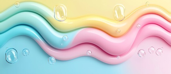 Leinwandbilder - Colorful Abstract Waves with Water Droplets for Modern Backgrounds and Design