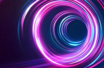 Poster - Modern abstract blue and purple circles background, abstract technology background