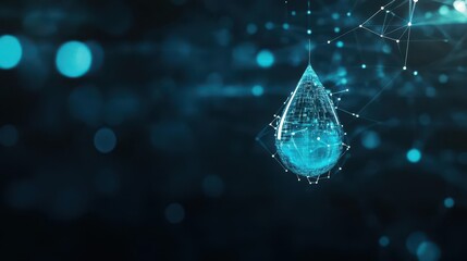 Fototapete - Illuminating Blue Light Bulb Surrounded by Intricate Connected Lines and Dots Symbolizing Innovation Creativity and Modern Technology in Design