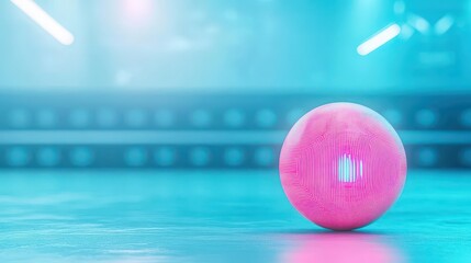 Poster - Delicate Pink Egg Resting Gracefully on a Vibrant Blue Surface Evoking a Sense of Calmness and Simplicity in a Contemporary Artistic Setting